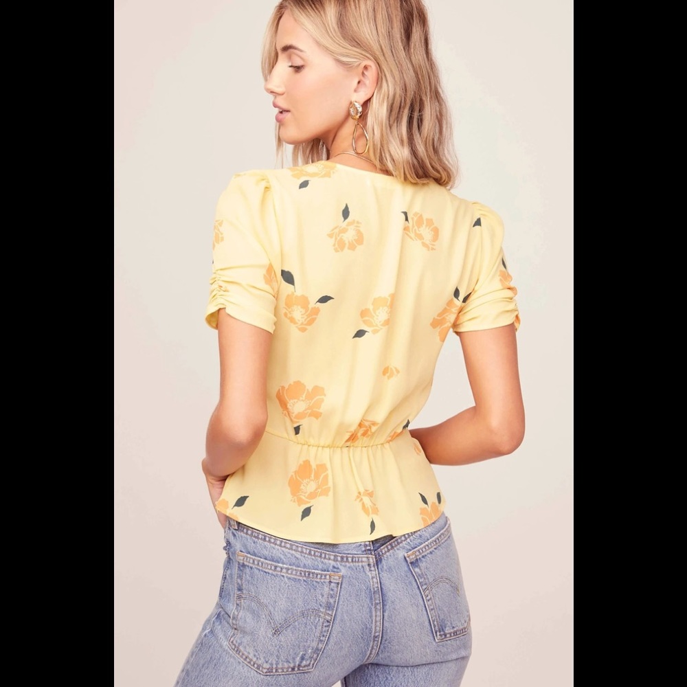 Astr floral print faux wrap top - Picture 2 of 4